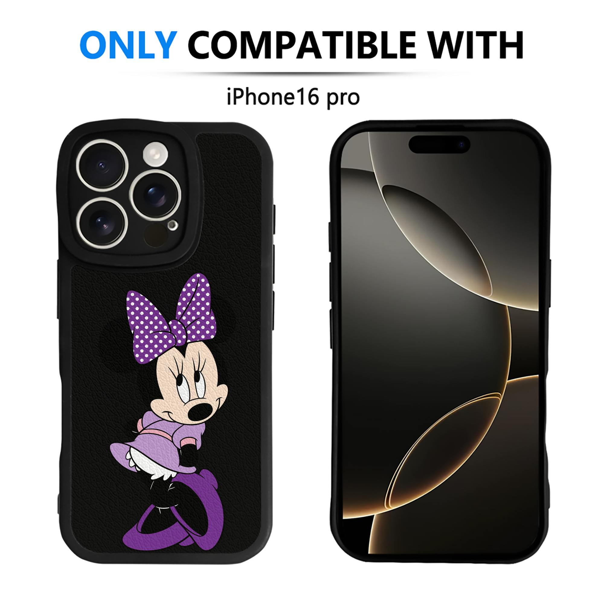 （画像用） ミッキーマウス Mickey Mouse 【iPhone 16シリーズ対応】シリコンスマホケース（レザー調） 材質：シリコン
